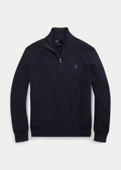 Sueter Polo Ralph Lauren Hombre Azul Marino - Cotton Half-Zip - JYTHB5973